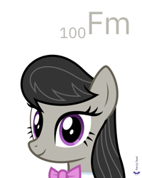 Size: 4000x5000 | Tagged: safe, artist:parclytaxel, imported from derpibooru, octavia melody, earth pony, pony, series:joycall6's periodic table, .svg available, 100, absurd resolution, bowtie, bust, chemistry, cute, female, fermium, looking at you, mare, periodic table, portrait, simple background, smiling, solo, tavibetes, vector, white background