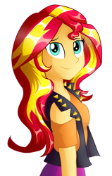 Size: 1280x2007 | Tagged: safe, alternate version, artist:chrono-the-hedgehog, imported from derpibooru, sunset shimmer, equestria girls, background removed, clothes, female, shoulderless, simple background, sleeveless, solo, transparent background