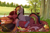 Size: 3000x2000 | Tagged: safe, artist:magicbalance, imported from derpibooru, oc, oc only, oc:anja snow, oc:red flux, changeling, moth, mothling, original species, pegasus, pony, basket, fruit, male, pegasus oc, picnic, picnic basket, picnic blanket, red changeling, tree, wings