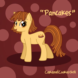 Size: 567x567 | Tagged: safe, artist:caramelcookie, imported from derpibooru, oc, oc only, oc:pancakes, earth pony, pony, earth pony oc, female, solo