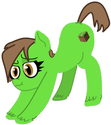 Size: 1636x1843 | Tagged: safe, artist:ihopeidontgetraped, imported from derpibooru, oc, oc only, oc:grass block, pony, simple background, solo, transparent background