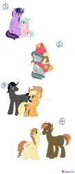 Size: 600x1381 | Tagged: safe, artist:jhock775, imported from derpibooru, applejack, big macintosh, button mash, cozy glow, marble pie, twilight sparkle, oc, oc:cream heart, alicorn, pony, a better ending for cozy, a better ending for marble, a better ending for sombra, buttoncest, canon x oc, female, incest, male, mama twilight, marblemac, mother and son, shipping, simple background, straight, twilight sparkle (alicorn), white background