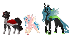 Size: 1280x636 | Tagged: safe, artist:nesquake, imported from derpibooru, cozy glow, king sombra, queen chrysalis, simple background, transparent background