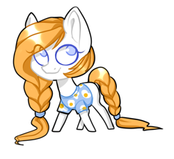 Size: 1408x1288 | Tagged: safe, artist:helemaranth, imported from derpibooru, oc, oc only, oc:mia, earth pony, pony, braid, braided tail, clothes, earth pony oc, simple background, smiling, solo, transparent background