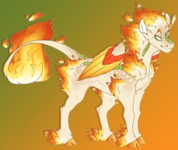 Size: 2349x1982 | Tagged: safe, artist:seffiron, imported from derpibooru, oc, oc only, oc:phoenix, hybrid, pony, magical lesbian spawn, offspring, parent:autumn blaze, parent:daybreaker, solo