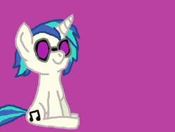 Size: 960x720 | Tagged: source needed, safe, artist:nightshadowmlp, imported from derpibooru, dj pon-3, vinyl scratch, pony, unicorn, bitmap, female, glasses, mare, pink background, scratch bitmap editor, simple background, sitting, smiling, vinyl's glasses