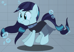 Size: 3300x2350 | Tagged: safe, artist:bladedragoon7575, imported from derpibooru, coloratura, earth pony, pony, bubble, female, holding breath, mare, puffy cheeks, solo, swimming pool, underwater