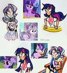 Size: 2472x2662 | Tagged: safe, artist:citi, imported from derpibooru, screencap, starlight glimmer, twilight sparkle, alicorn, crystal pony, human, pony, the crystalling, crystallized, eating, food, humanized, popcorn, scene interpretation, screencap reference, twilight sparkle (alicorn)