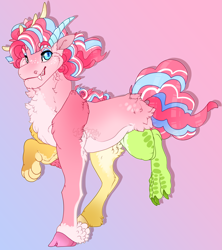 Size: 2103x2368 | Tagged: safe, artist:seffiron, imported from derpibooru, oc, oc only, oc:confetti chaos, draconequus, interspecies offspring, male, offspring, parent:discord, parent:pinkie pie, parents:discopie, solo