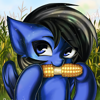 Size: 200x200 | Tagged: safe, artist:ronarinych, imported from derpibooru, oc, oc only, oc:driftor, pegasus, pony, commission, corn, corn on the cob, cute, eating, field, food, herbivore, looking at you, pegasus oc, solo, sunshine, wings, ych result