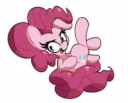 Size: 2449x1967 | Tagged: safe, artist:kindakismet, imported from derpibooru, pinkie pie, earth pony, pony, female, mare, open mouth, simple background, solo, white background