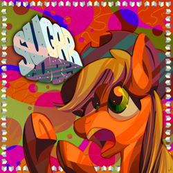 Size: 1512x1512 | Tagged: safe, artist:docwario, imported from derpibooru, applejack, earth pony, pony, countryisms, cowboy hat, female, hat, mare, pun, solo, sugarcube, underhoof, visual pun, yeehaw