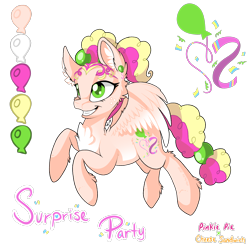 Size: 2048x2048 | Tagged: safe, artist:mychelle, imported from derpibooru, oc, oc only, oc:surprise party, pegasus, pony, female, mare, offspring, parent:cheese sandwich, parent:pinkie pie, parents:cheesepie, simple background, solo, transparent background