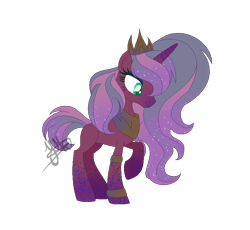 Size: 756x696 | Tagged: safe, artist:ponyworldspeedpaints, artist:strawberry-spritz, imported from derpibooru, oc, oc only, pony, unicorn, base used, crown, ethereal mane, horn, jewelry, offspring, parent:big macintosh, parent:princess luna, parents:lunamac, peytral, regalia, simple background, solo, starry mane, transparent background, unicorn oc