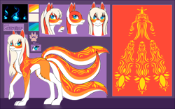 Size: 6000x3720 | Tagged: safe, artist:shkura2011, imported from derpibooru, oc, oc only, oc:exorcism, earth pony, fox, fox pony, hybrid, original species, pony, female, kitsune, kitsune pony, reference sheet, solo