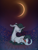 Size: 2296x3000 | Tagged: safe, artist:lovely-pony, imported from derpibooru, oc, oc only, pony, unicorn, female, lying down, mare, moon, night, prone, solo