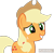 Size: 1077x1046 | Tagged: safe, artist:indonesiarailroadpht, artist:ponyrailartist, imported from derpibooru, applejack, earth pony, pony, show accurate, simple background, smiling, solo, transparent background, watermark