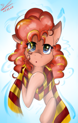 Size: 1029x1620 | Tagged: safe, alternate version, artist:yuris, imported from derpibooru, pony, clothes, gryffindor, gryffindor scarf, harry potter (series), hermione granger, ponified, scarf, solo