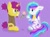 Size: 1209x898 | Tagged: safe, artist:exobass, imported from derpibooru, oc, oc:dawn chaser, oc:starburst, pony, blushing, clothes, cute, flower, magic, oc x oc, shipping, socks, striped socks