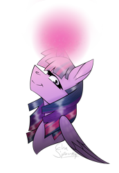 Size: 1100x1600 | Tagged: safe, artist:chu-and-sparky-127, imported from derpibooru, twilight sparkle, alicorn, pony, bust, female, glowing horn, horn, mare, signature, simple background, smiling, solo, transparent background, twilight sparkle (alicorn)