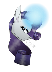 Size: 1300x1800 | Tagged: safe, artist:chu-and-sparky-127, imported from derpibooru, rarity, pony, unicorn, bust, female, glowing horn, horn, mare, signature, simple background, transparent background