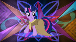 Size: 3840x2160 | Tagged: safe, artist:laszlvfx, artist:liggliluff, edit, imported from derpibooru, clover the clever, twilight sparkle, pony, solo, wallpaper, wallpaper edit