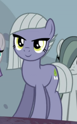 Size: 366x590 | Tagged: safe, edit, edited screencap, imported from derpibooru, screencap, limestone pie, marble pie, maud pie, hearthbreakers, cropped, inverted mouth, smiling, solo focus, when she smiles