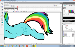 Size: 1280x800 | Tagged: safe, artist:softlava, rainbow dash, pony, macromedia flash, wip