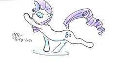 Size: 1024x706 | Tagged: safe, artist:gafelpoez, imported from derpibooru, rarity, pony, arabesque, dancing, eyes closed, pursed lips, simple background, solo, white background