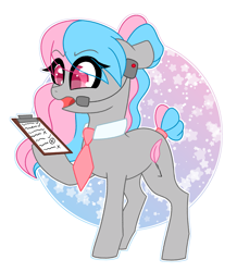 Size: 2485x2852 | Tagged: safe, artist:crazysketch101, imported from derpibooru, oc, oc only, oc:karen, earth pony, pony, circle background, headset, simple background, solo, white background