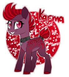 Size: 2659x3000 | Tagged: safe, artist:crazysketch101, imported from derpibooru, oc, oc only, oc:karma, earth pony, pony, circle background, simple background, solo, white background