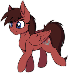 Size: 591x634 | Tagged: safe, artist:notetaker, imported from derpibooru, part of a set, oc, oc only, oc:chance, pegasus, pony, eyebrows, eyebrows visible through hair, folded wings, male, raised hoof, simple background, solo, stallion, transparent background, walking, wings