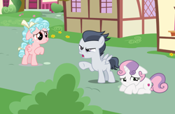 Size: 2500x1641 | Tagged: safe, artist:rapmlpandbttffan23, imported from derpibooru, cozy glow, rumble, sweetie belle, pegasus, pony, unicorn, colt, female, filly, male, rumbelle, shipping, straight