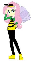 Size: 1080x1920 | Tagged: safe, artist:selenaede, artist:super-nick-2001, imported from derpibooru, fluttershy, bee, insect, equestria girls, animal costume, antenna, antennae, barely eqg related, base used, bee costume, bee luigi, bee mario, bee wings, clothes, costume, crossover, hand behind back, hand on head, luigi, nintendo, shoes, simple background, solo, super mario bros., super mario galaxy, transparent background, wings