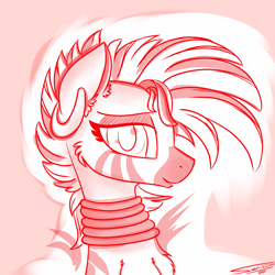 Size: 4000x4000 | Tagged: safe, artist:ser-p, imported from derpibooru, zecora, pony, zebra, absurd resolution, bust, monochrome, portrait, solo