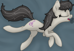 Size: 1714x1188 | Tagged: safe, artist:soctavia, imported from derpibooru, octavia melody, pony, bed, drool, eyes closed, female, lying down, mare, messy mane, on bed, open mouth, sleeping, solo