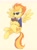 Size: 2270x3058 | Tagged: dead source, safe, artist:arrow__root, artist:ginmaruxx, imported from derpibooru, spitfire, pegasus, pony, clipboard, clothes, female, flying, high res, mare, orange background, simple background, solo, spread wings, sunglasses, uniform, wings, wonderbolts dress uniform