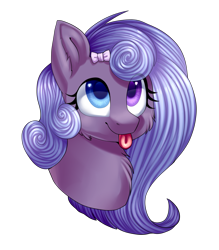 Size: 1929x2201 | Tagged: safe, artist:helemaranth, imported from derpibooru, oc, oc only, earth pony, pony, :p, bow, bust, eyelashes, female, hair bow, heterochromia, mare, simple background, smiling, solo, tongue out, transparent background