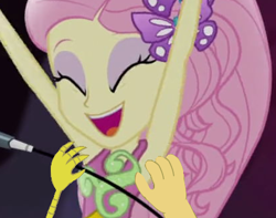 Size: 414x327 | Tagged: safe, edit, edited screencap, imported from derpibooru, screencap, discord, fluttershy, draconequus, equestria girls, armpit tickling, armpits, clothes, dress, female, fetish, male, sleeveless, sleeveless dress, tickle fetish, tickle torture, tickling, underarm tickling