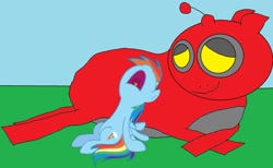 Size: 1280x791 | Tagged: safe, artist:disneyponyfan, imported from derpibooru, rainbow dash, oc, pegasus, pony, 1000 hours in ms paint, little einsteins, ponified, rocket (little einsteins)