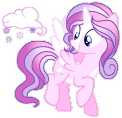 Size: 1603x1557 | Tagged: artist needed, safe, artist:starrytwinklestorm, artist:twinklecometyt, imported from derpibooru, oc, oc only, alicorn, pony, base used, female, magical lesbian spawn, mare, offspring, parent:diamond tiara, parent:princess cadance, simple background, smiling, solo, transparent background