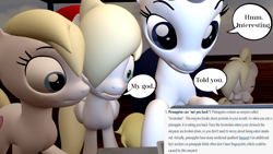 Size: 1280x720 | Tagged: safe, artist:dragonsam98, imported from derpibooru, oc, oc:aryanne, oc:franziska, oc:kyrie, oc:luftkrieg, earth pony, pegasus, pony, unicorn, 3d, comic, computer, damn nature you scary, dialogue, embarrassed, facehoof, family, female, filly, fun fact, horrified, internet, mare, mother and child, mother and daughter, my god, source filmmaker, this will end in arson, varying degrees of want