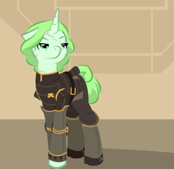 Size: 735x714 | Tagged: safe, artist:askmerriweatherauthor, imported from derpibooru, oc, oc only, oc:merriweather, pony, unicorn, ask merriweather, clothes, cosplay, costume, female, lin beifong, mare, scar, solo, the legend of korra