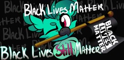 Size: 933x453 | Tagged: safe, artist:bajagryphon, imported from derpibooru, oc, oc only, oc:baja, griffon, black lives matter, caption, comments locked down, image macro, mouth hold, one eye closed, politics, solo, text, wink