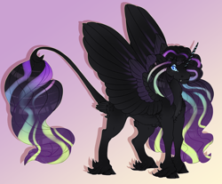 Size: 2410x2000 | Tagged: safe, artist:seffiron, imported from derpibooru, oc, oc only, oc:aurora, alicorn, pony, gradient background, magical lesbian spawn, offspring, parent:nightmare rarity, parent:princess celestia, solo