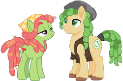 Size: 2266x1499 | Tagged: safe, artist:cloudy glow, artist:cloudyglow, artist:oatscene, artist:parclytaxel, edit, imported from derpibooru, sandalwood, tree hugger, earth pony, pony, make new friends but keep discord, .svg available, absurd resolution, beanie, clothes, crack shipping, equestria girls ponified, female, hat, hippie, lidded eyes, male, mare, movie accurate, ponified, shipping, show accurate, simple background, stallion, straight, transparent background, treewood, vector
