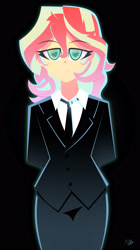 Size: 1746x3114 | Tagged: safe, artist:xan-gelx, imported from derpibooru, sunset shimmer, equestria girls, business suit, clothes, necktie, skirt, solo, suit