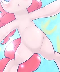 Size: 762x919 | Tagged: safe, artist:kurogewapony, edit, imported from derpibooru, pinkie pie, earth pony, pony, daily pinkie pie, belly, bipedal, cropped, featureless crotch, pictures of bellies, solo