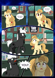 Size: 3259x4607 | Tagged: safe, artist:estories, imported from derpibooru, oc, oc:alice goldenfeather, oc:fable, oc:möbius, oc:pink rose, earth pony, pegasus, pony, unicorn, comic:nevermore, colt, comic, female, foal, male, mare, rule 63, stallion