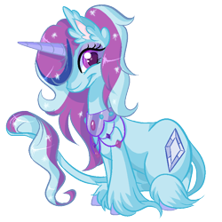 Size: 800x800 | Tagged: safe, artist:paintsplatter, imported from derpibooru, oc, oc only, oc:diamond gem, classical unicorn, pony, unicorn, cloven hooves, leonine tail, simple background, sitting, solo, transparent background, unshorn fetlocks